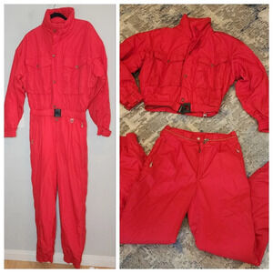 Bogner Red 2-Peice Snow Suit Unisex Small Or Medium See Measurements Vintage